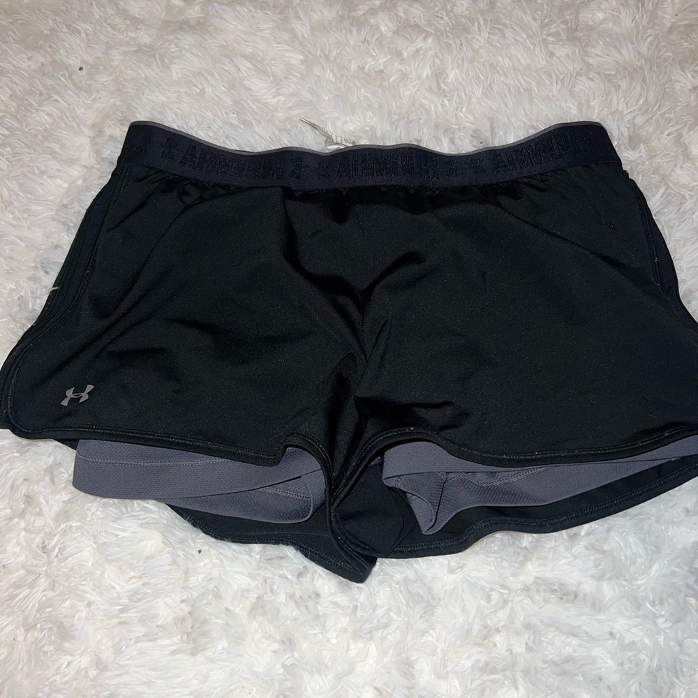Under Armour biker shorts.